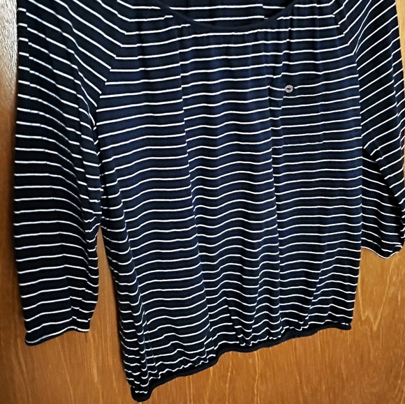 Blue And White Cotton Striped Shirt - Picture 2 of 4